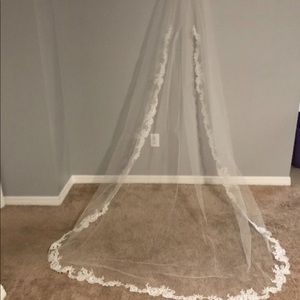 Cathedral ivory laced veil